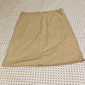 Cream suede leather skirt